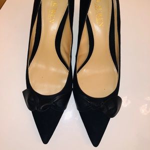 Ralph Lauren Suede Bow Women Pumps Shoes size 9.5